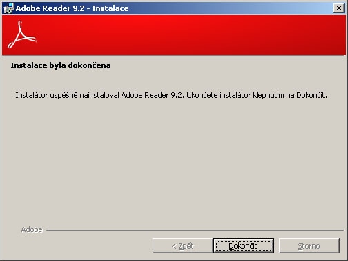 Dokončení instalace